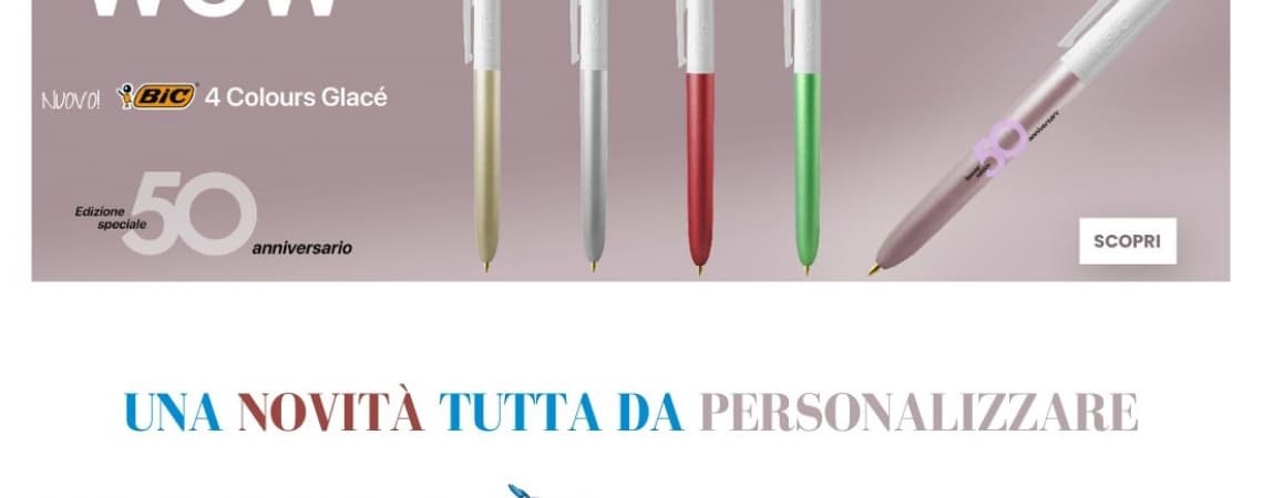 BI.PEN CELEBRA I 50 ANNI DELLA PENNA BIC 4 COLOURS CON LA NUOVA GLACÉ
