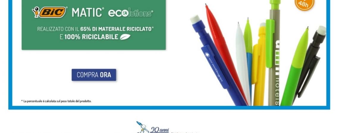BIC MATIC ECOLUTION, RICICLABILE AL 100%