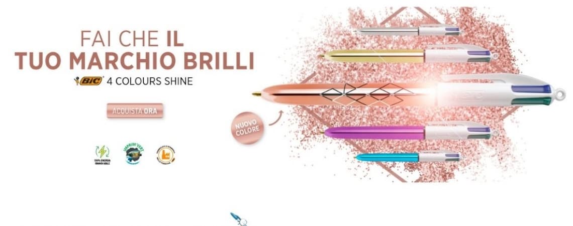 PERSONALIZZA LE NUOVE BIC 4 COLOURS SHINE ROSE GOLD