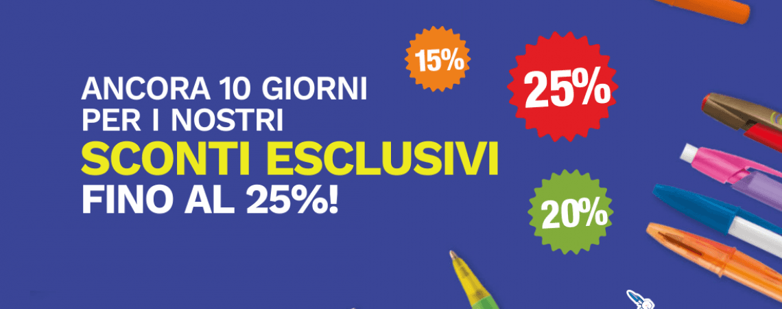 ANCORA 10 GIORNI PER ACQUISTARE I PRODOTTI BIC CON SCONTI FINO AL 25%!