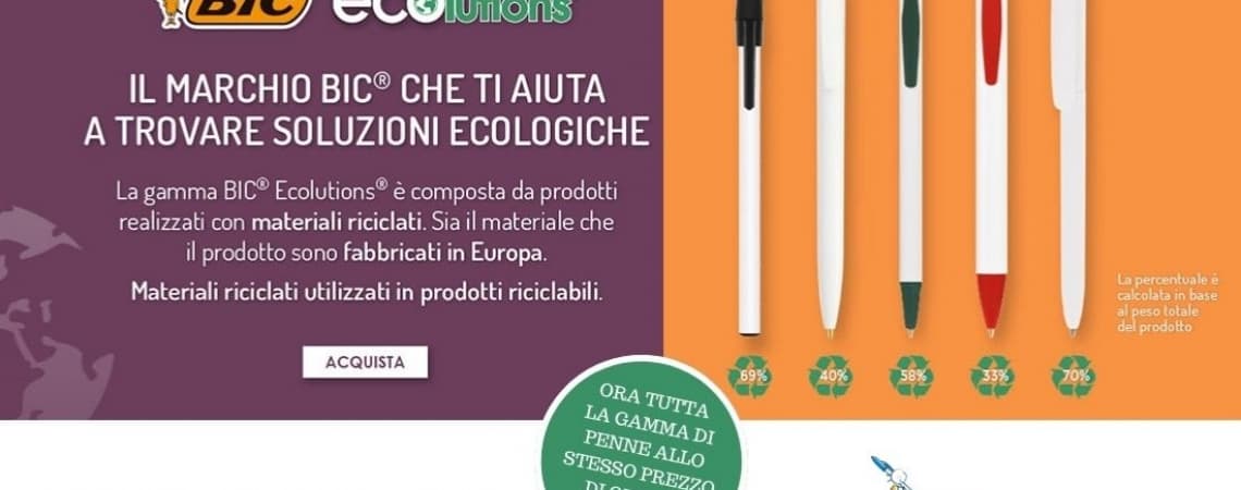 BIC ECOLUTIONS ALLO STESSO PREZZO DELLE STANDARD