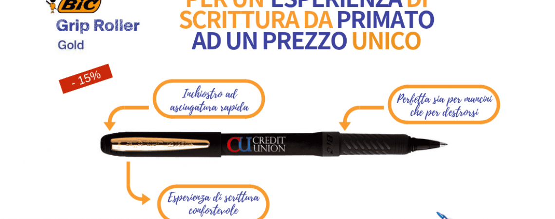 PER UN’ESPERIENZA DI SCRITTURA UNICA PROVA BIC GRIP ROLLER GOLD