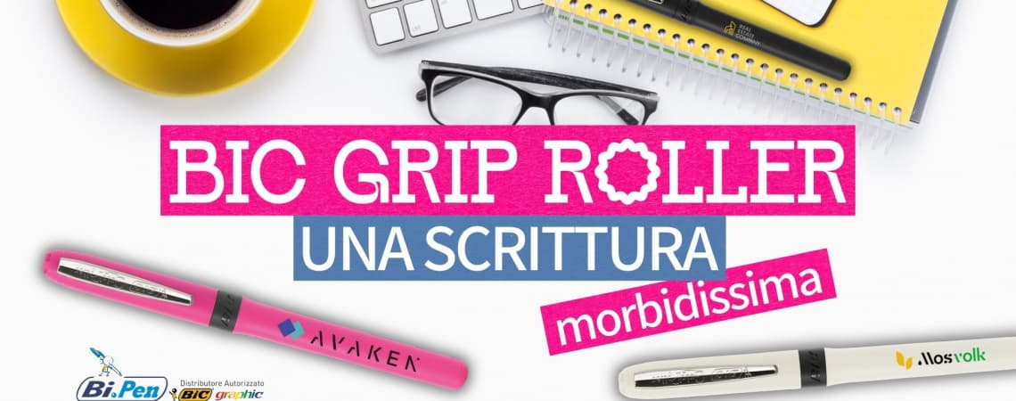Penne BIC Grip Roller personalizzate: il gadget aziendale pratico, elegante e sempre efficace