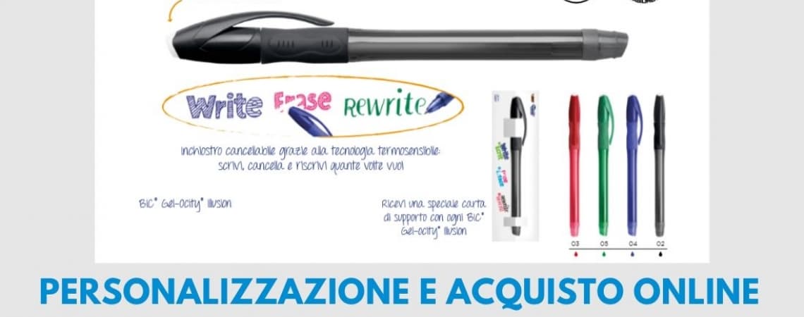 PENNA CANCELLABILE BIC GEL-OCITY ILLUSION, ACQUISTALA ONLINE SU BI.PEN