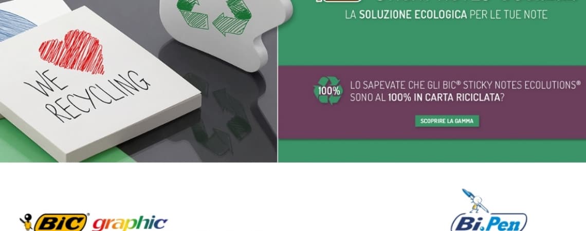 FATE UNA SCELTA SOSTENIBILE CON BIC STICKY NOTES ECOLUTIONS