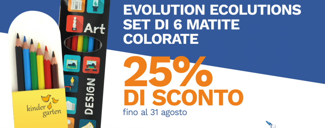 SEI MATITE COLORATE IN UN ASTUCCIO PERSONALIZZABILE CON SCONTO DEL 25%!